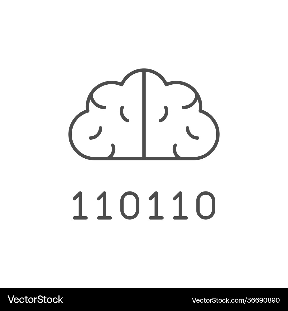 Artificial intelligence line outline icon vector image