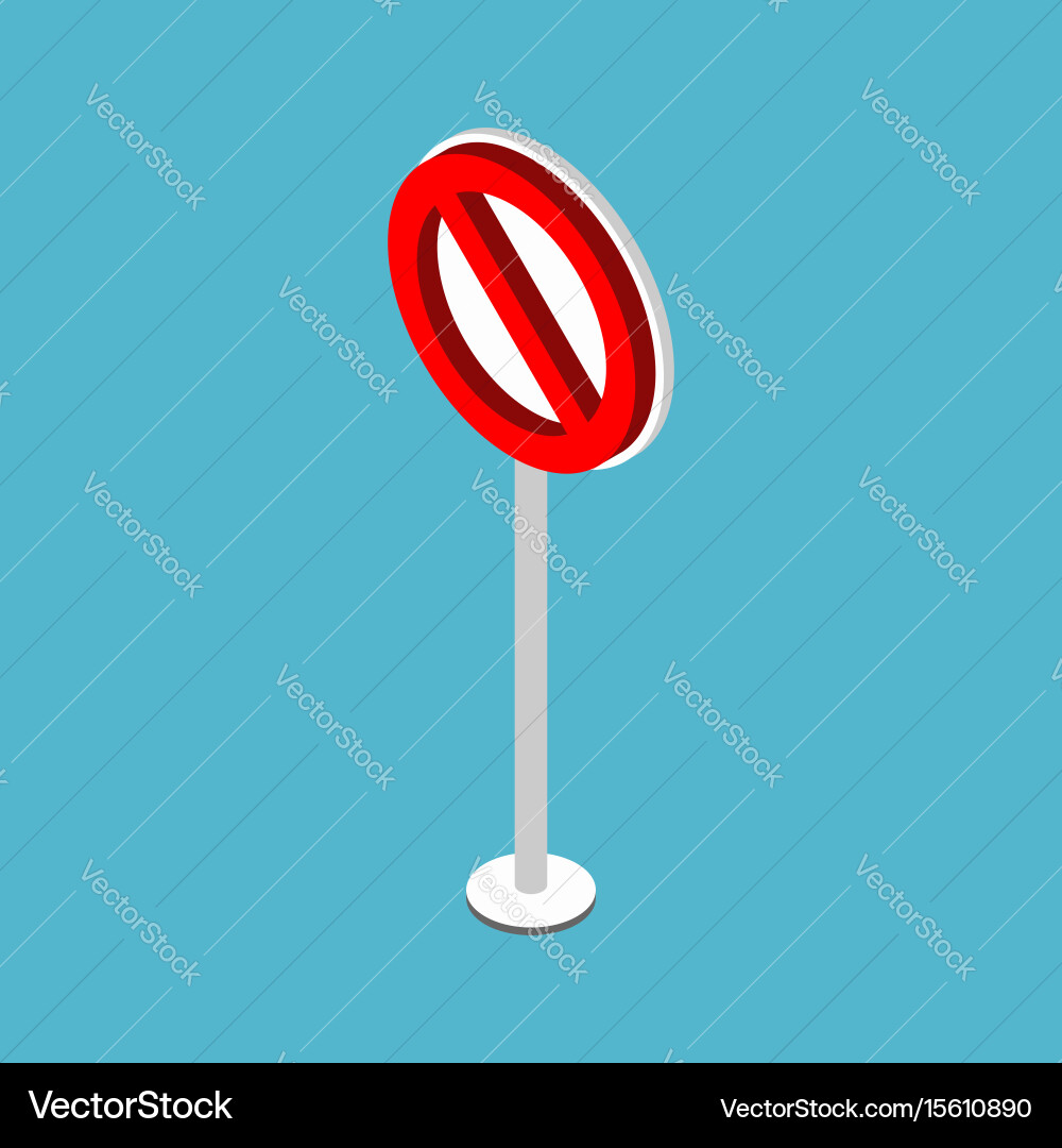 Ban road sign stop traffic signal prohibited red Vector Image