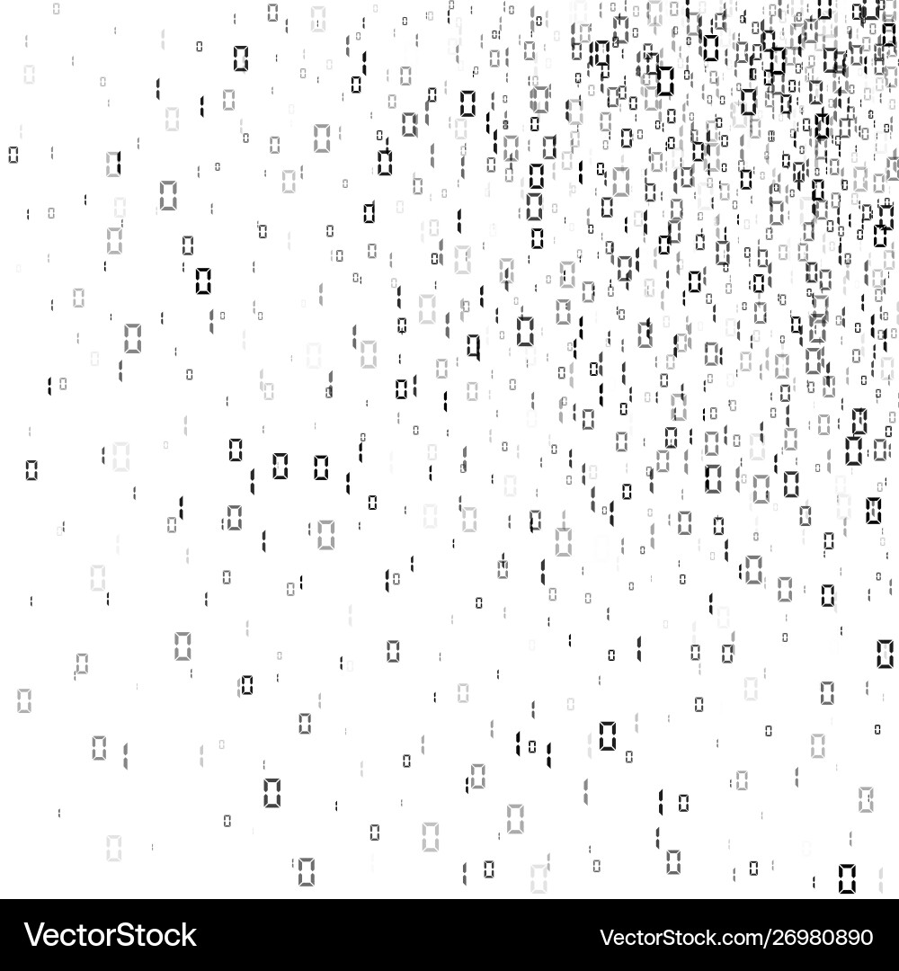 Binary code random stream numbers zero and one Binary code random stream numbers zero and one vector image