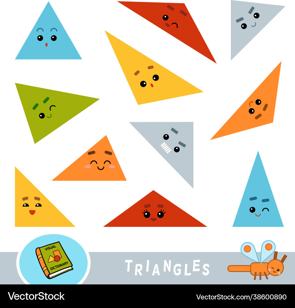 Bunte Set dreieckige Form Objekte visuell Bunte Set dreieckige Form Objekte visuell vektorbild