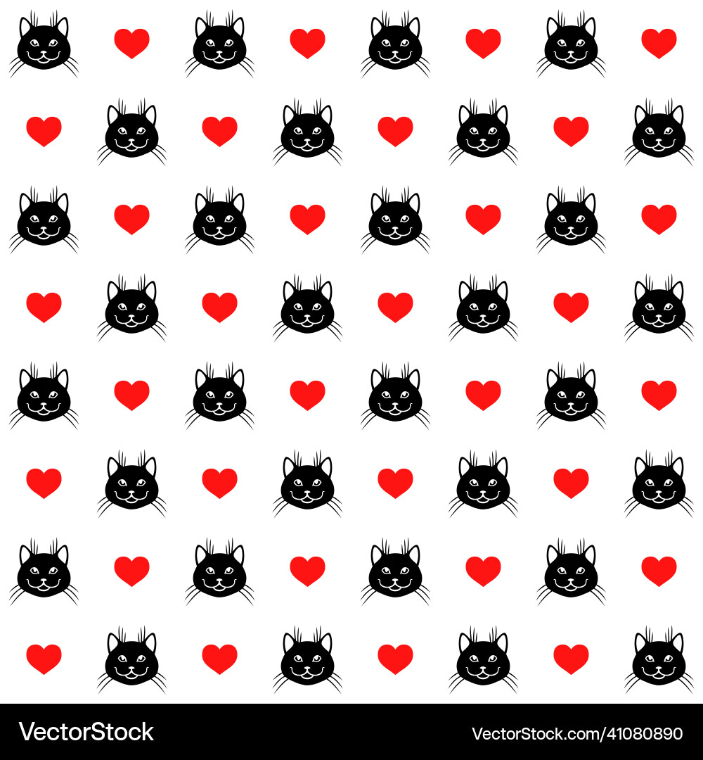 Cat muzzle pattern seamless vector image