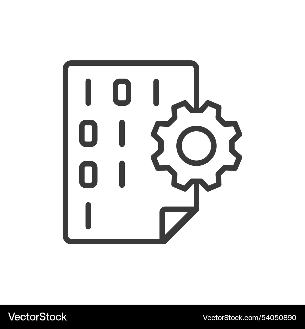 Code-Datei in Linien-Design-Dokument vektorbild