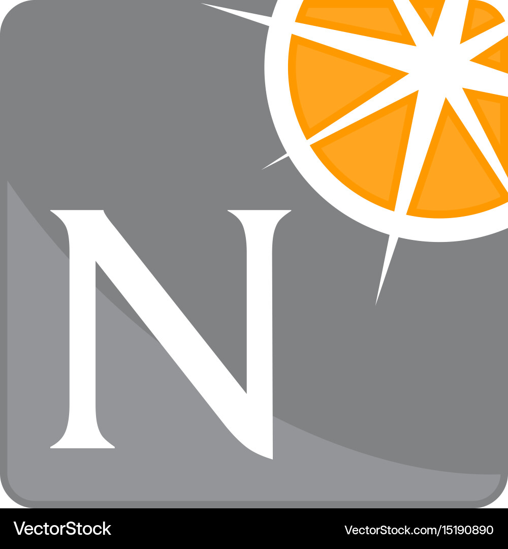 Compass guide solutions initial n vector image