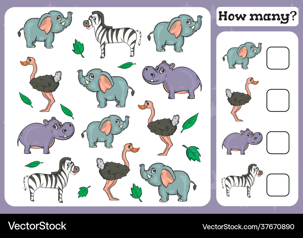 Counting game for preschool children count how Counting game for preschool children count how vector image