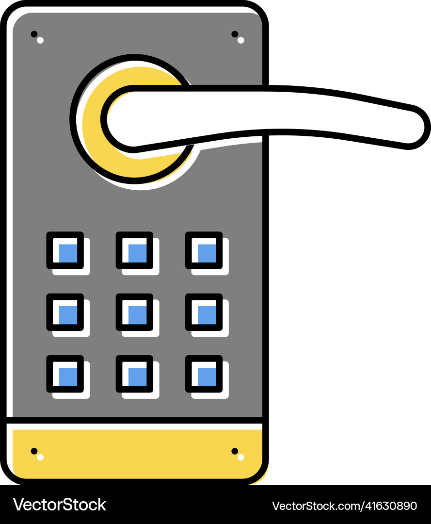 Door lock with password color icon isolated vector image