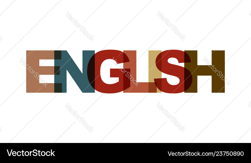 English phrase overlap color no transparency English phrase overlap color no transparency vector image