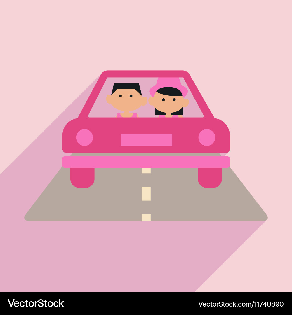 Flat with shadow icon and mobile application vector image