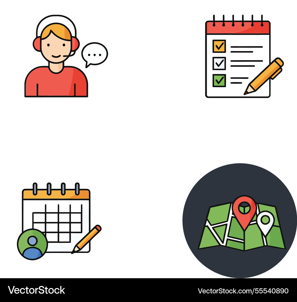 Friendly customer support agent with checklist Friendly customer support agent with checklist vector image