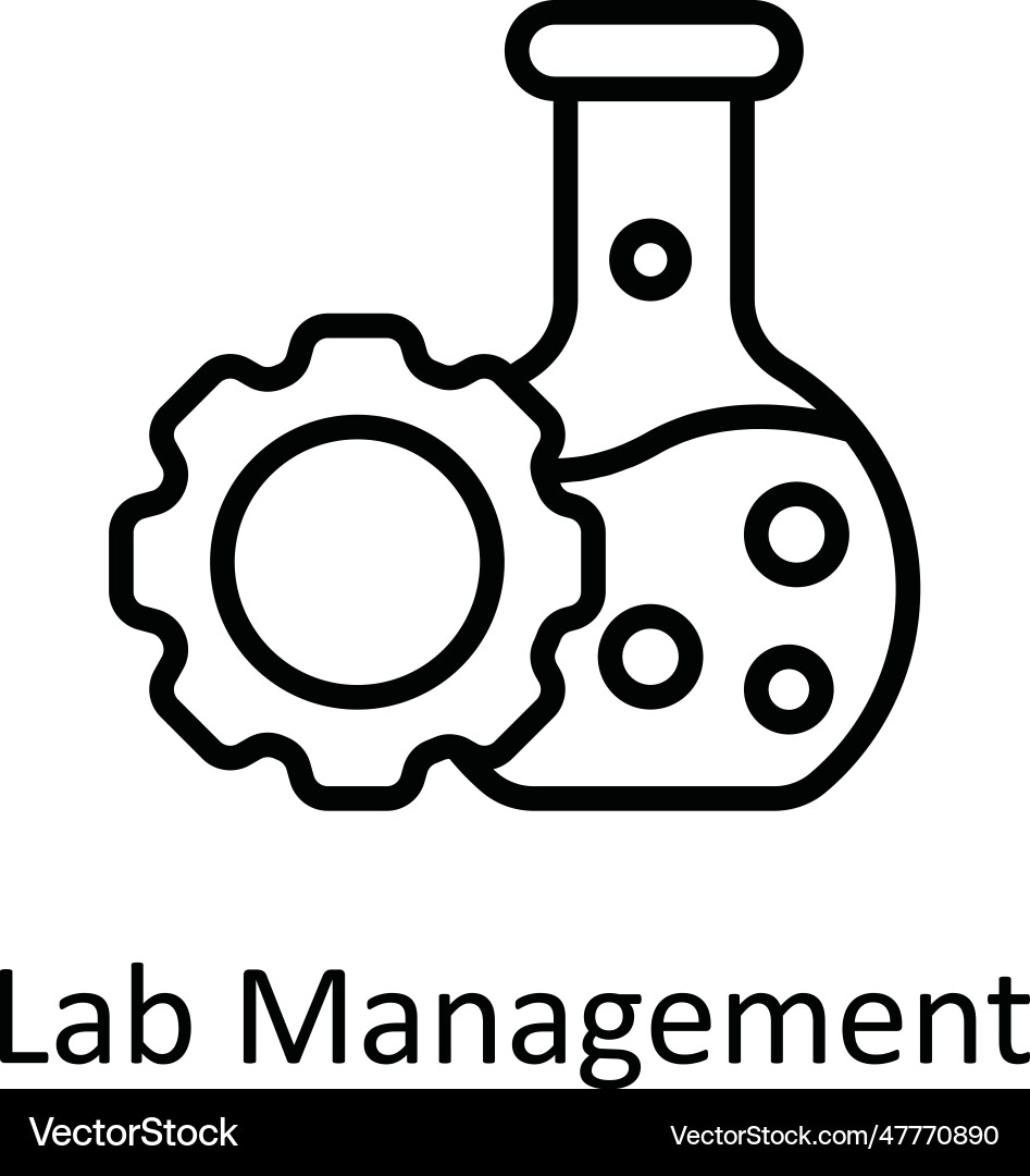Lab management outline icon design vector image