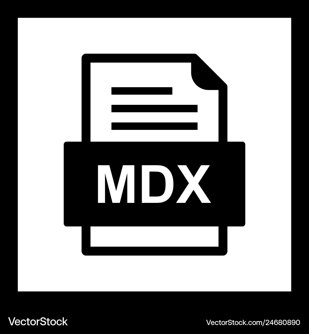 Mdx file document icon vector image