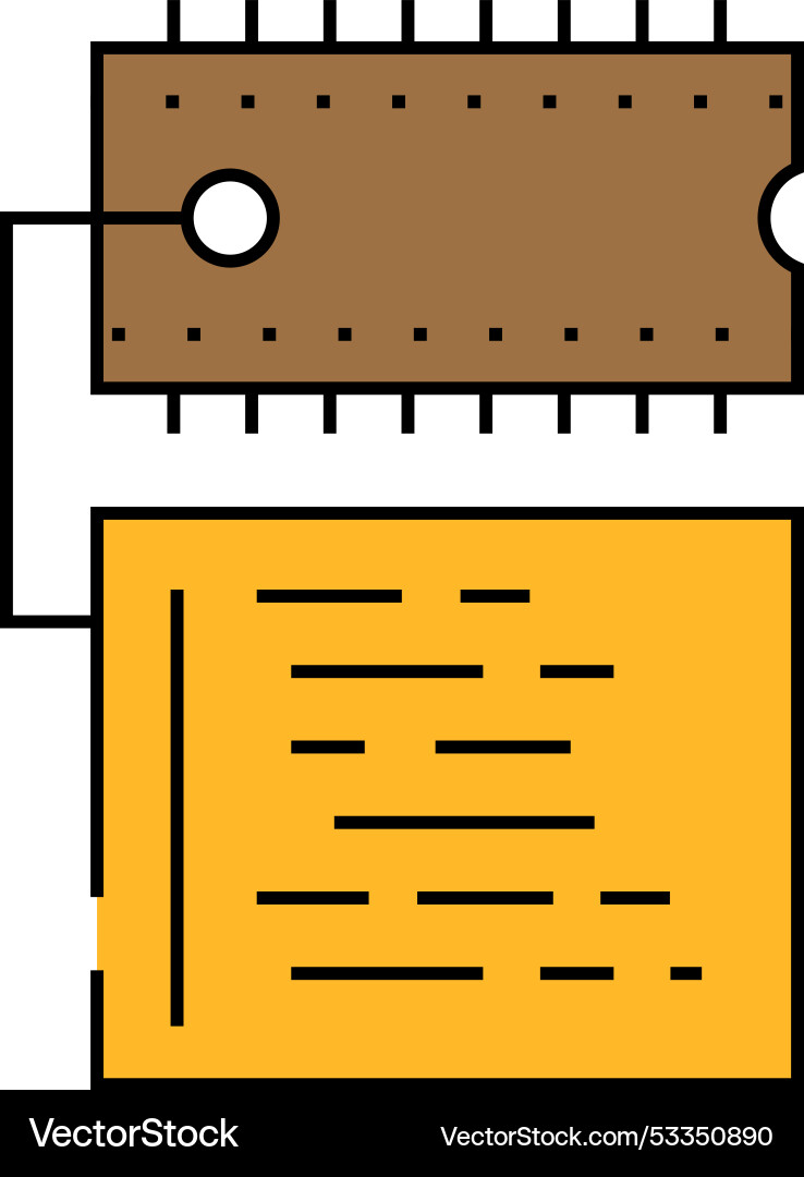 Microcontroller programming electronics icon color Microcontroller programming electronics icon color vector image