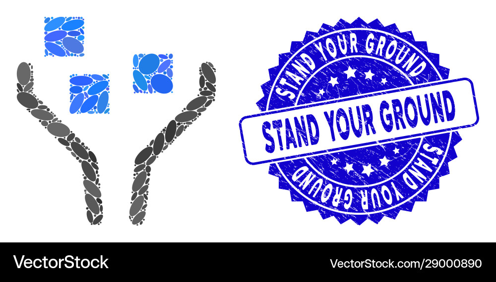 Mosaic data filtering icon with distress stand Mosaic data filtering icon with distress stand Vector Image