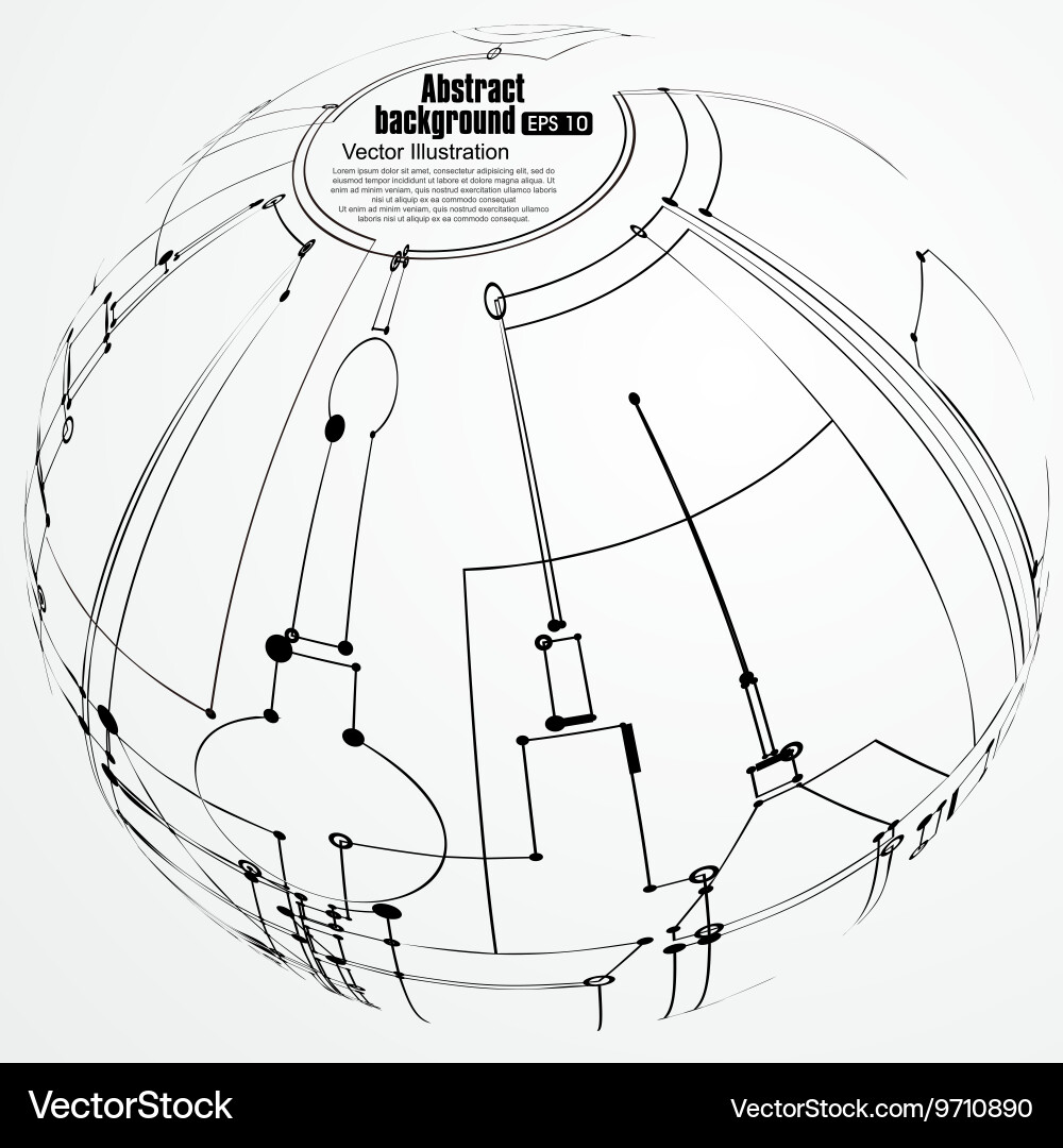 Point and curve constructed the sphere wireframe vector image