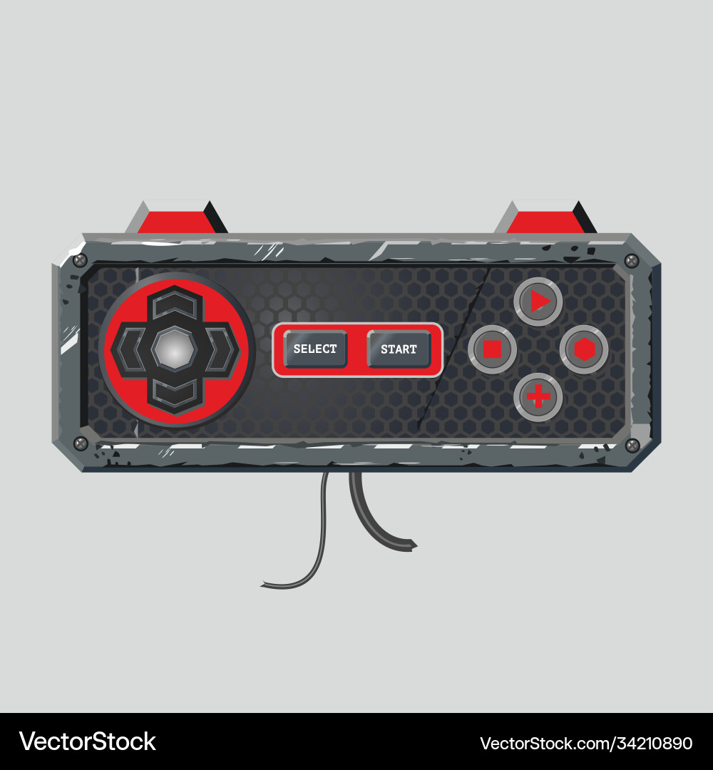 Retro style gamepad videogame joystick realistic Retro style gamepad videogame joystick realistic vector image