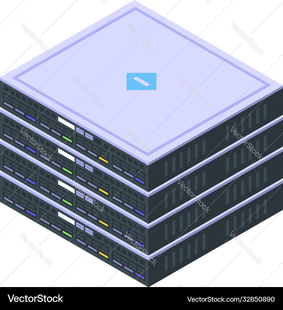 Server remote access icon isometric style Server remote access icon isometric style vector image