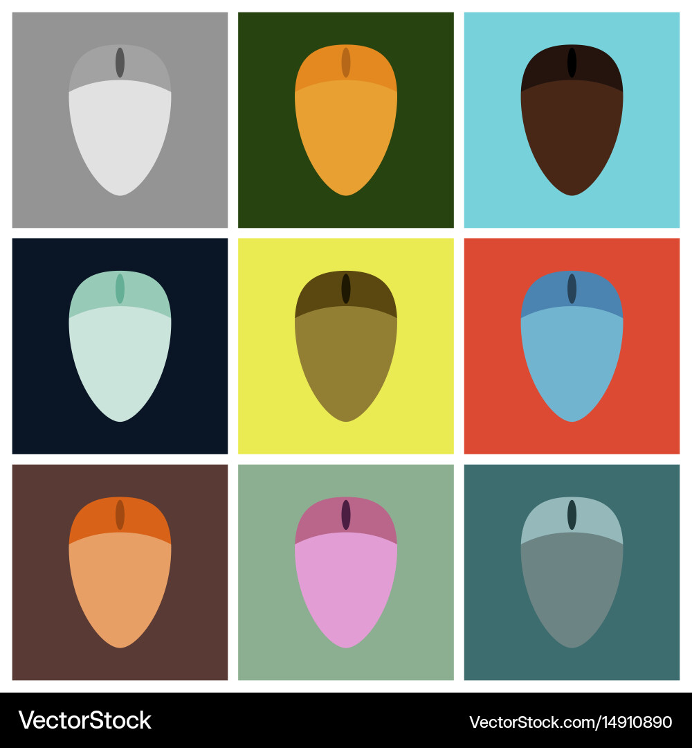 Set icons in flat design computer mouse Vector Image