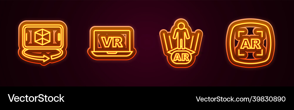 Set line 3d modeling virtual reality augmented Set line 3d modeling virtual reality augmented vector image