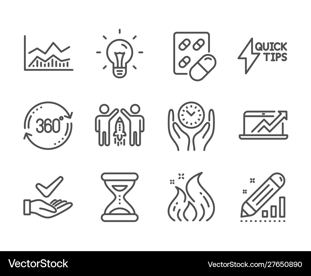 Set science icons such as idea full rotation Set science icons such as idea full rotation vector image