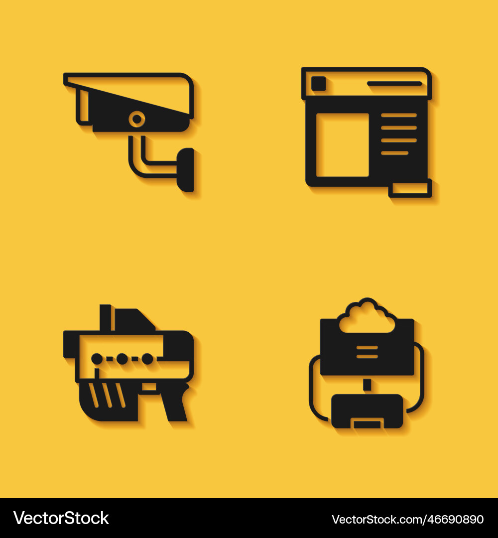 Set security camera cloud database futuristic Set security camera cloud database futuristic vector image