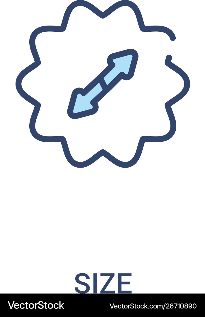 Size concept 2 colored icon simple line element Size concept 2 colored icon simple line element Vector Image