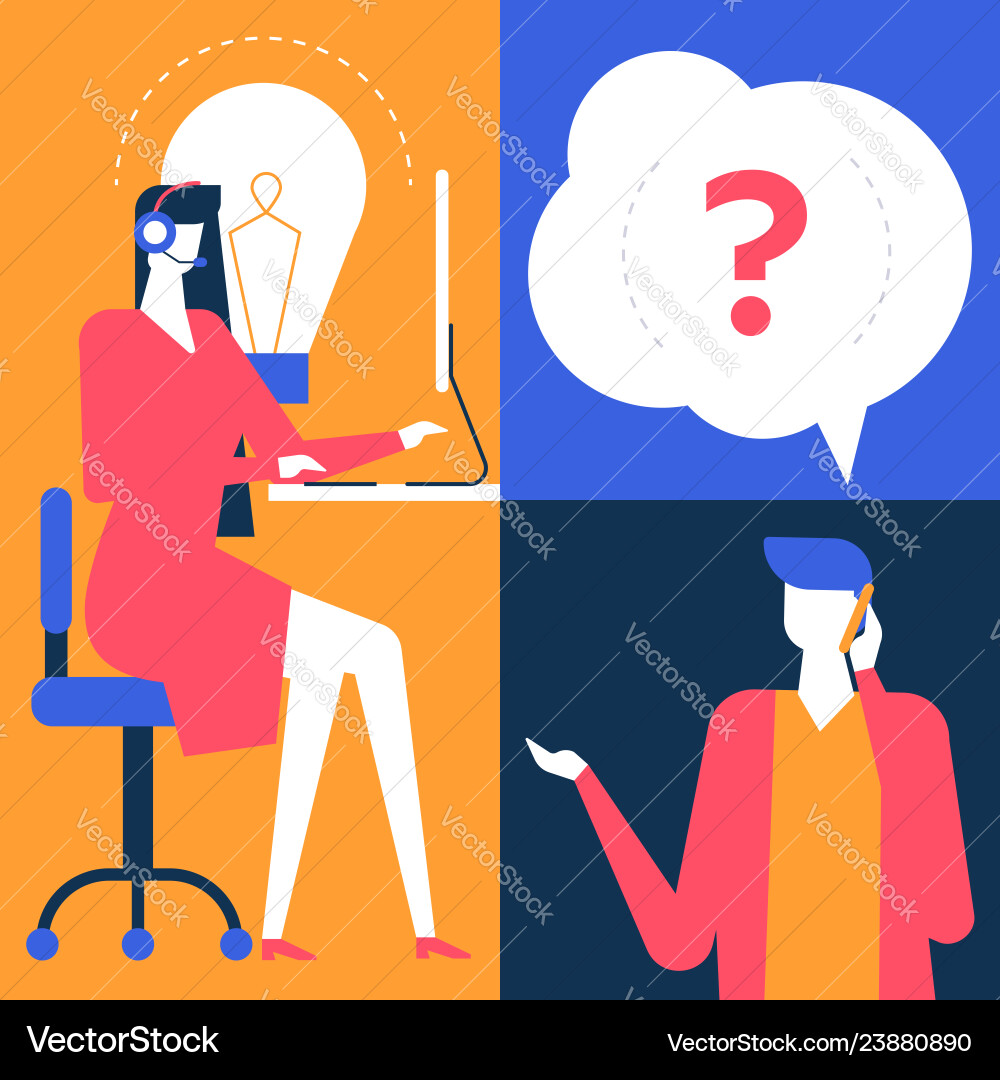 Technical support - flat design style colorful Technical support - flat design style colorful vector image