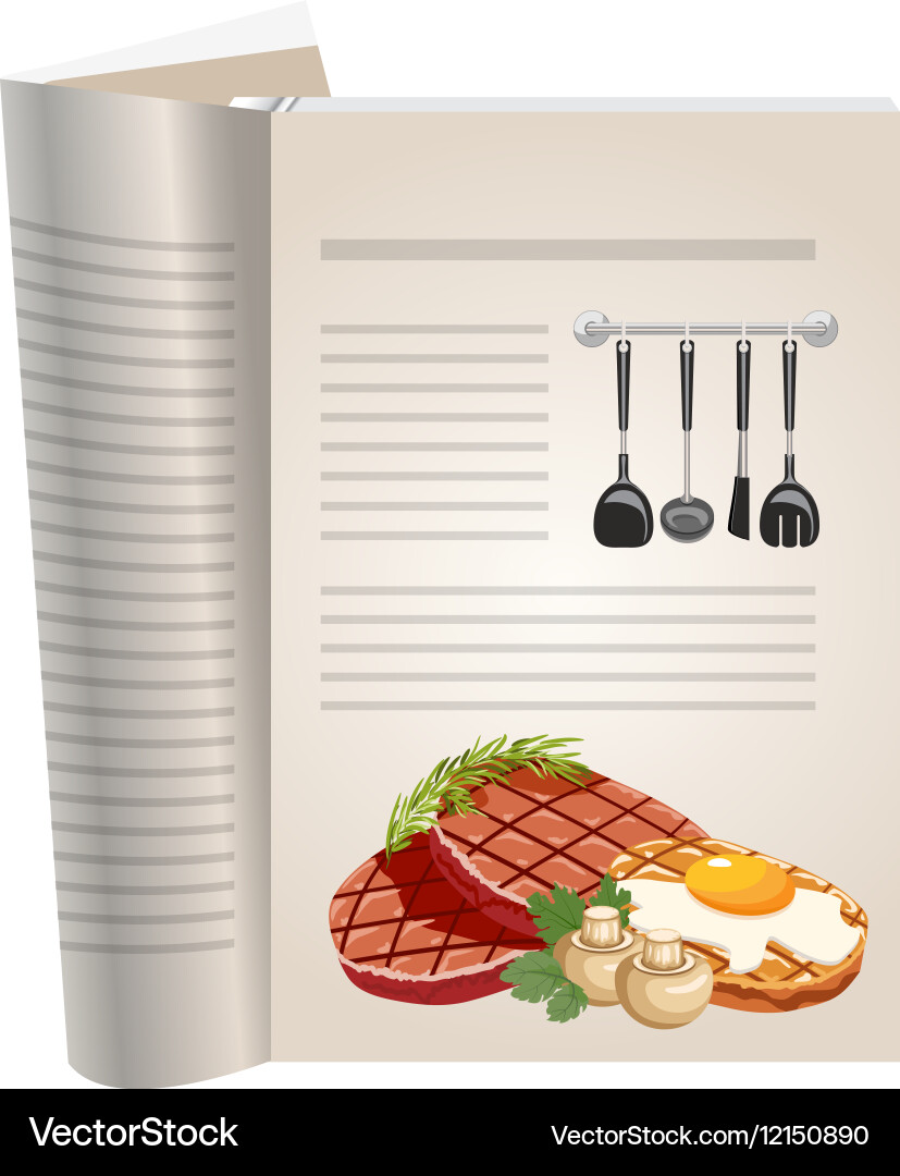 Template pages of a cookbook vector image