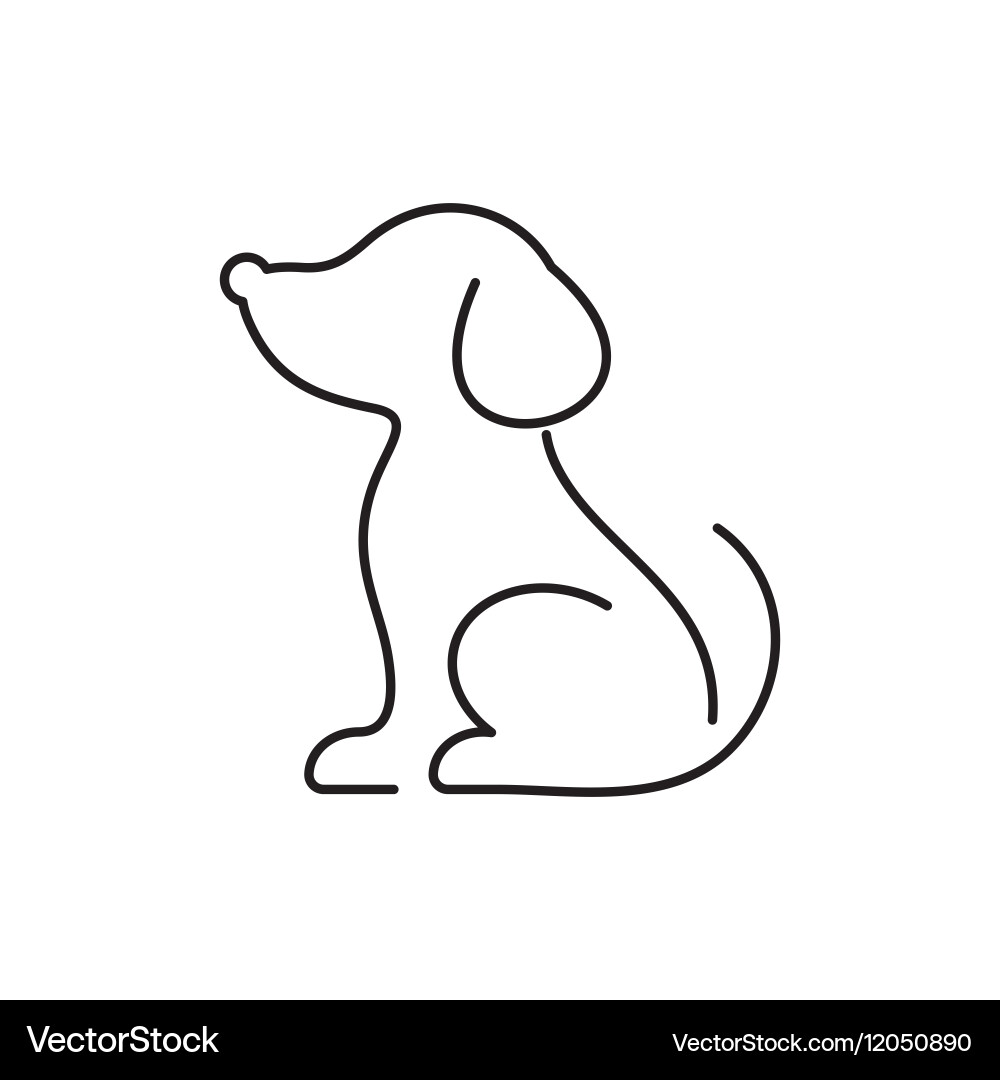 Thin Line Dog Icon Vector Image