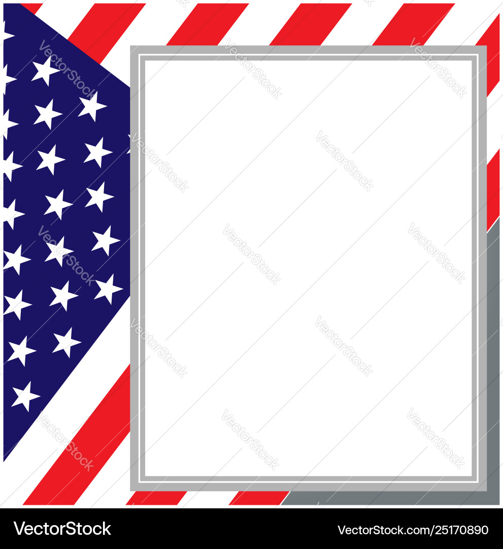 USA Flag Card with Text Space Vector Image