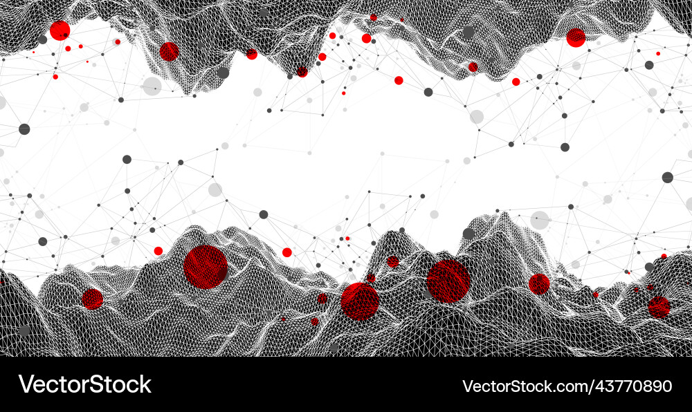 Wireframe background with plexus effect Vector Image