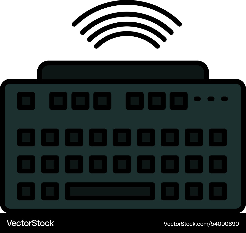 Wireless keyboard line filled icon design Vector Image