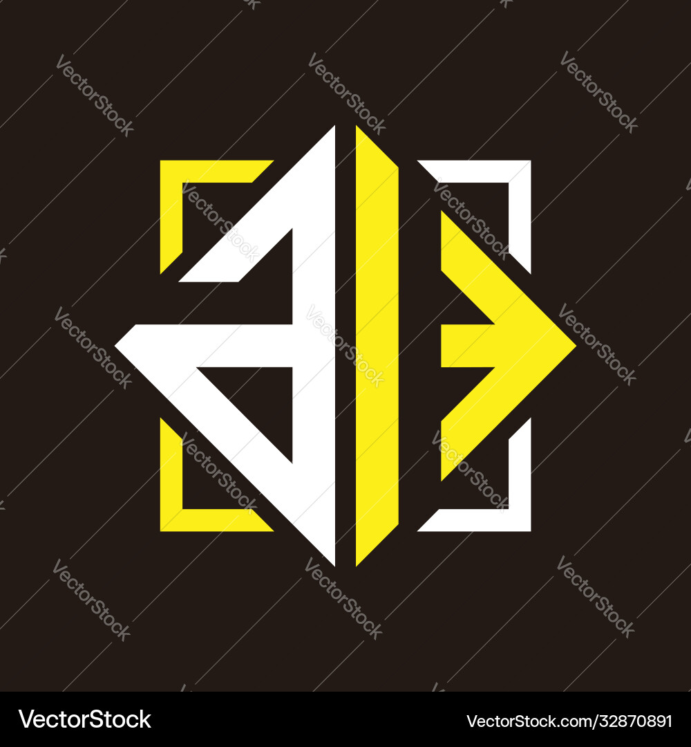 A bi initials quadrangle monogram with square A bi initials quadrangle monogram with square Vector Image