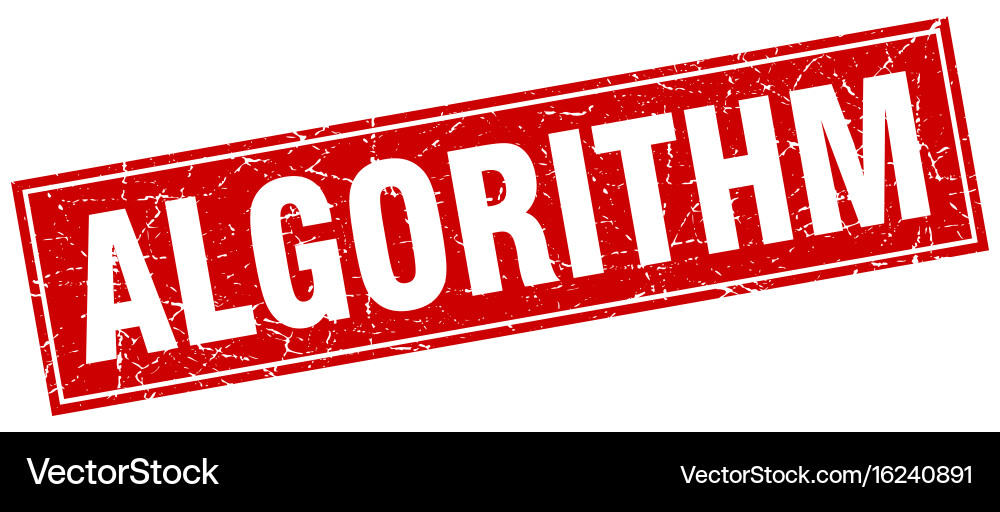Algorithm square stamp vector image
