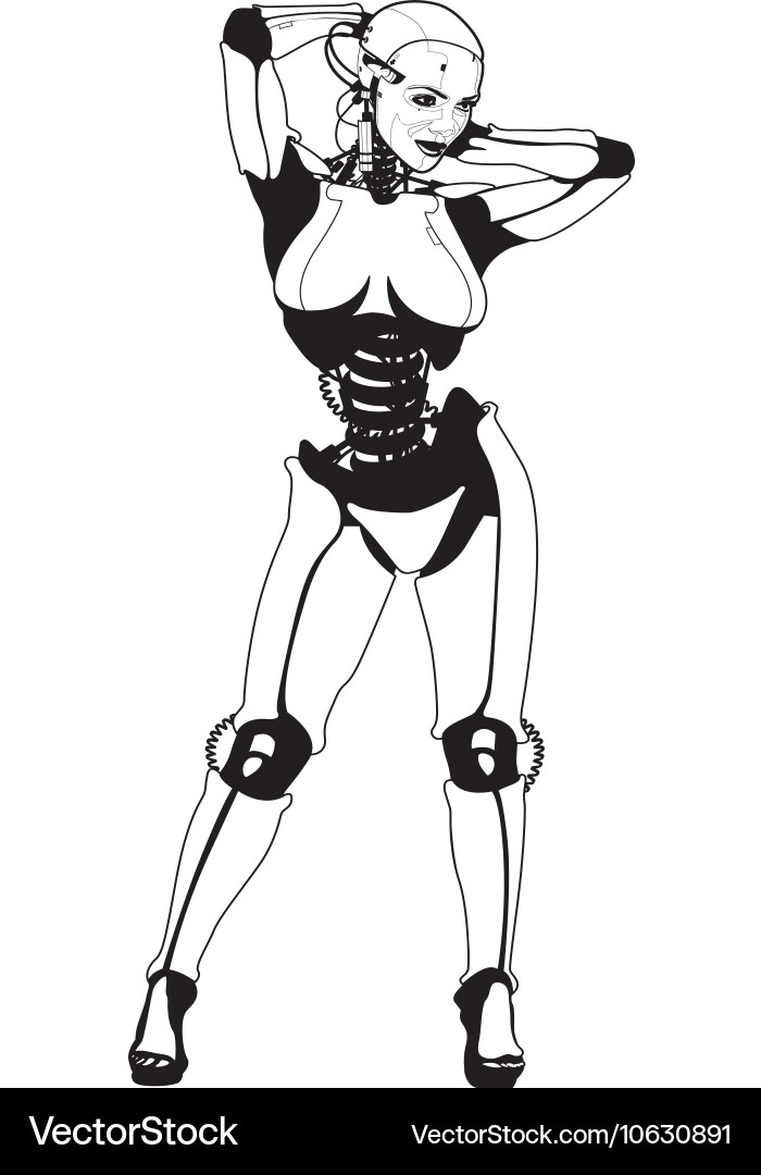 Bionic Android Robot vector image