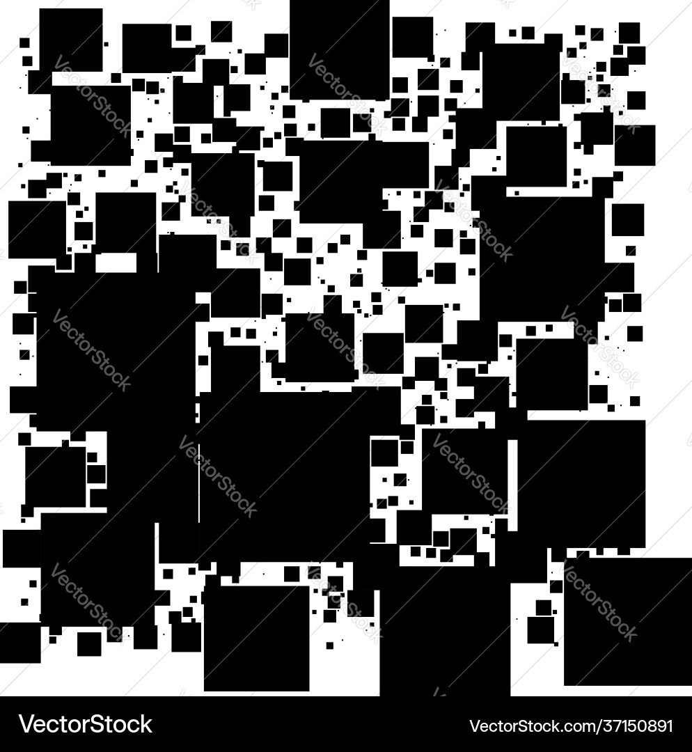 Black and white random squares checkered pattern Black and white random squares checkered pattern vector image