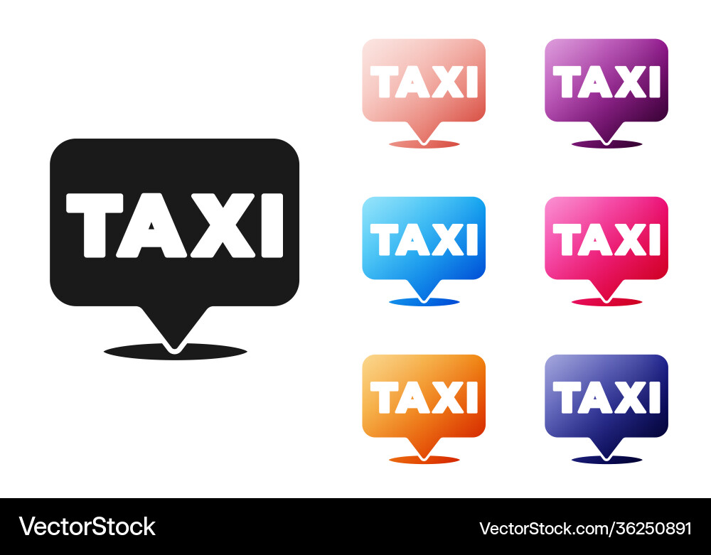 Black map pointer with taxi icon isolated on white vector image