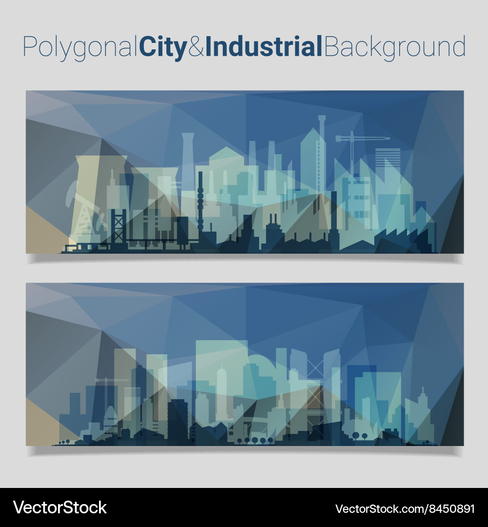 Blurred polygonal header slider webdesign kit Vector Image