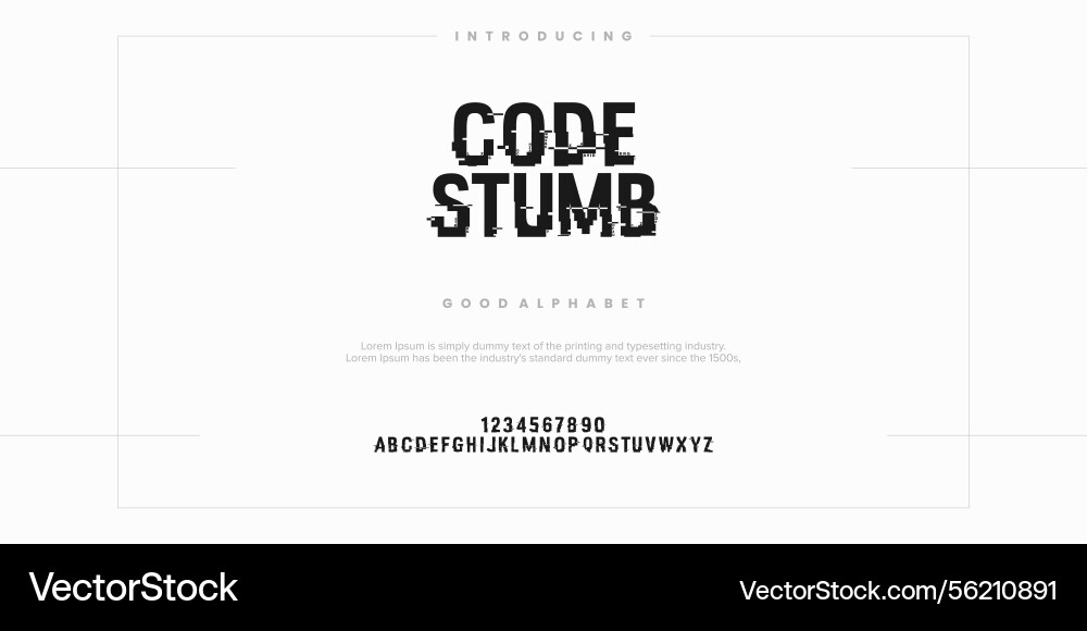 Code stumb abstract alphabet fonts Code stumb abstract alphabet fonts vector image