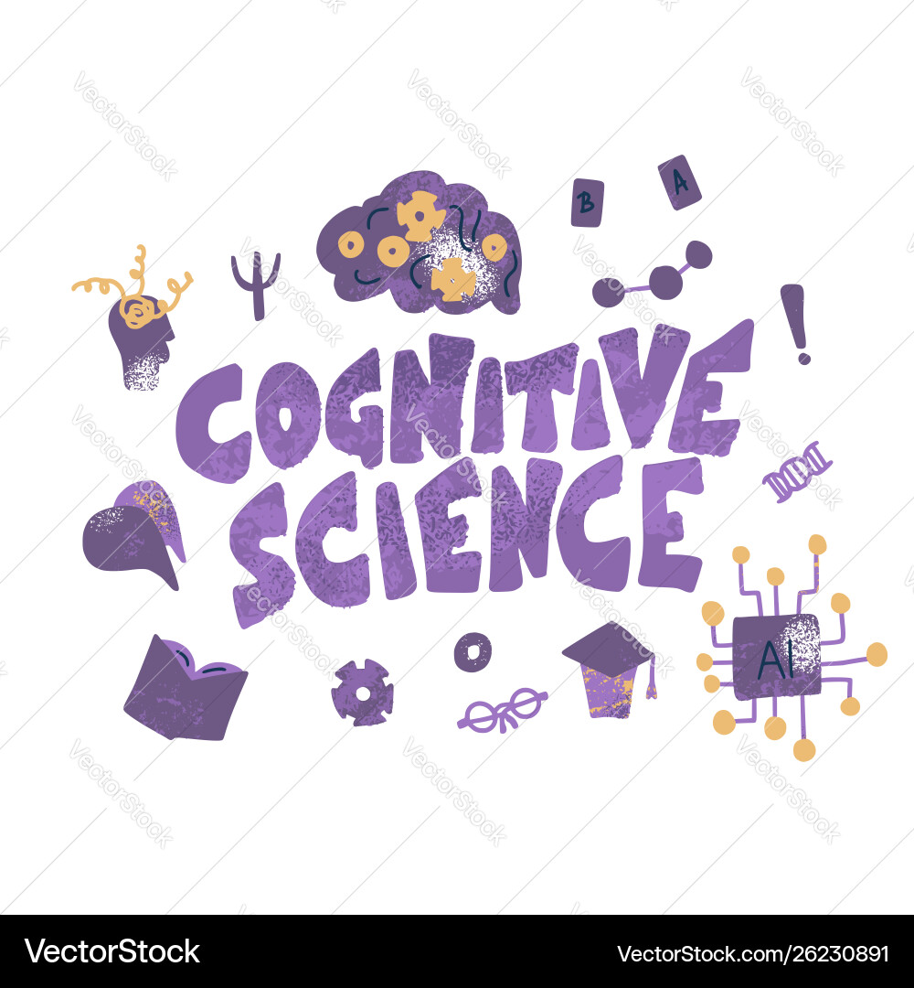 Cognitive science concept set elements Vector Image