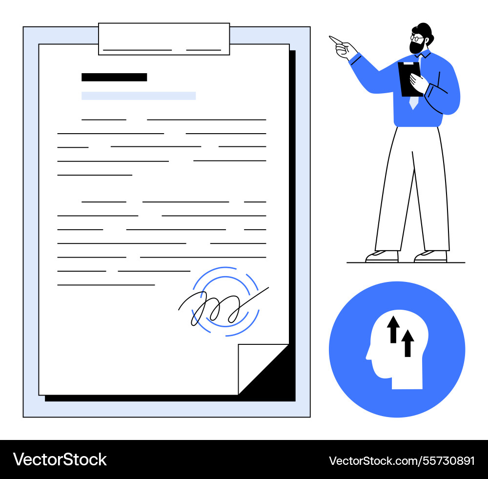 Contract signing document with professional Contract signing document with professional vector image