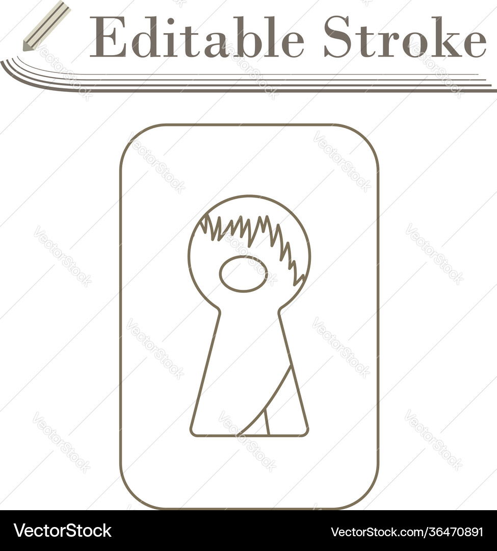 Criminal peeping through keyhole icon Criminal peeping through keyhole icon vector image