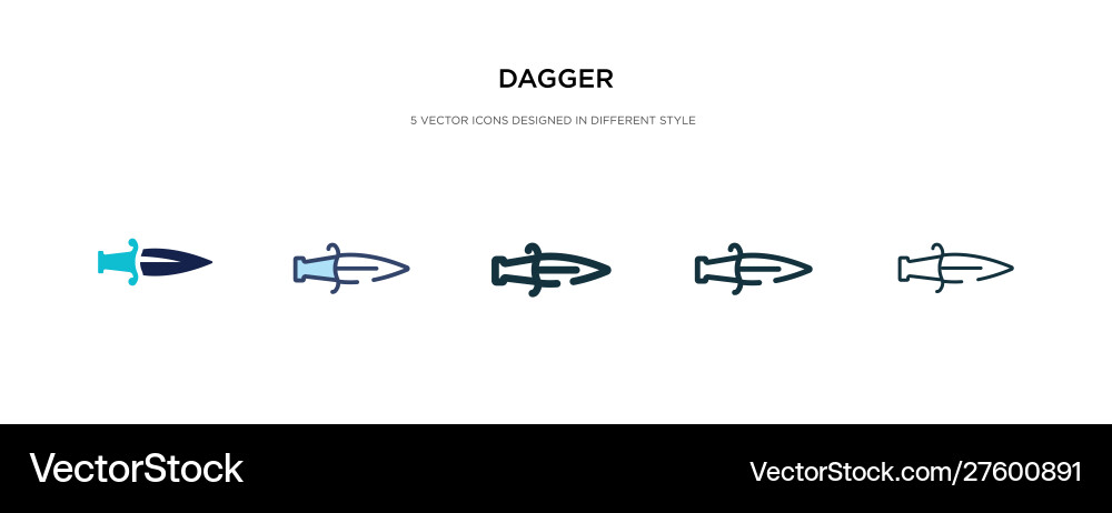 Dagger icon in different style two colored Vector Image
