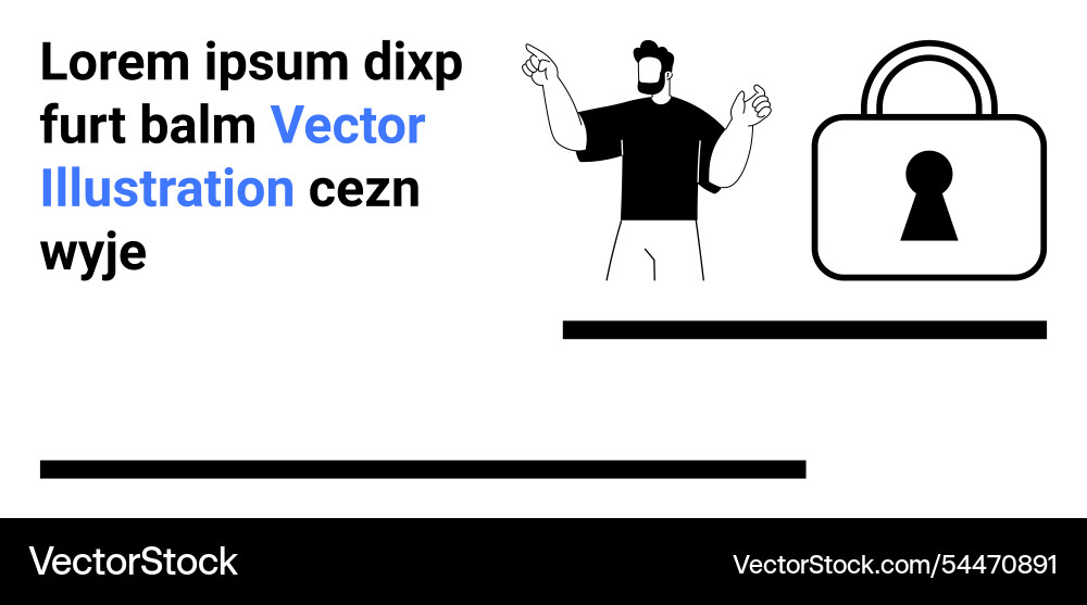 Digital security presentation with man gesturing Vector Image