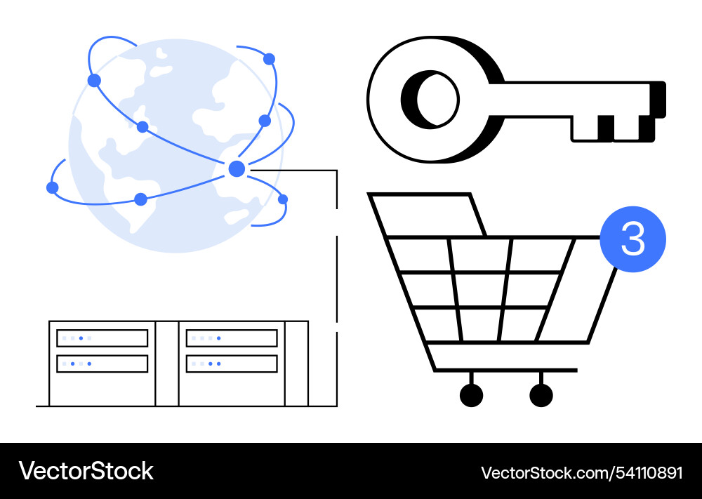 Digital world connection security key data Digital world connection security key data Vector Image