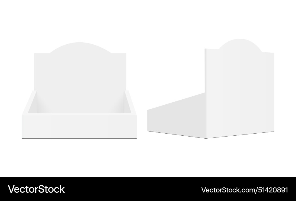 Empty display box mockup front and back side view vector image