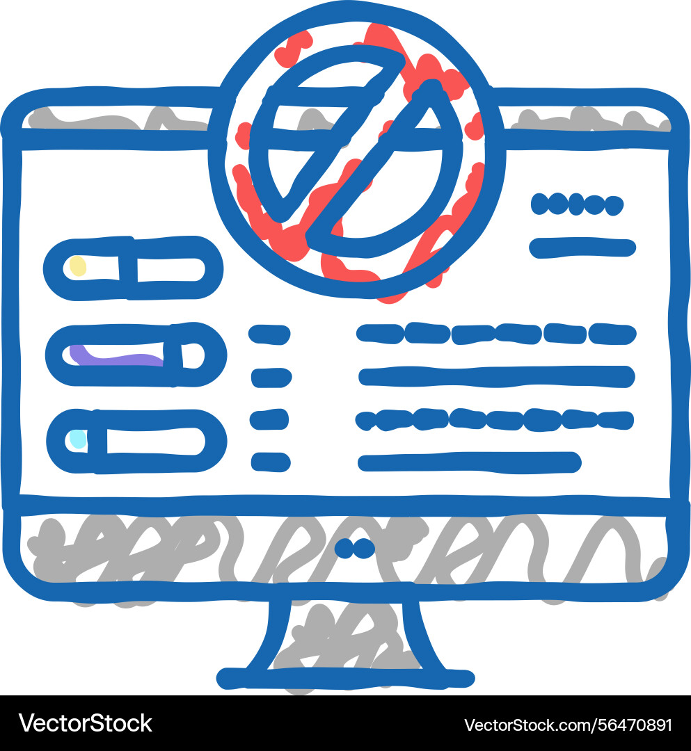 Fixing computer errors icon doodle vector image