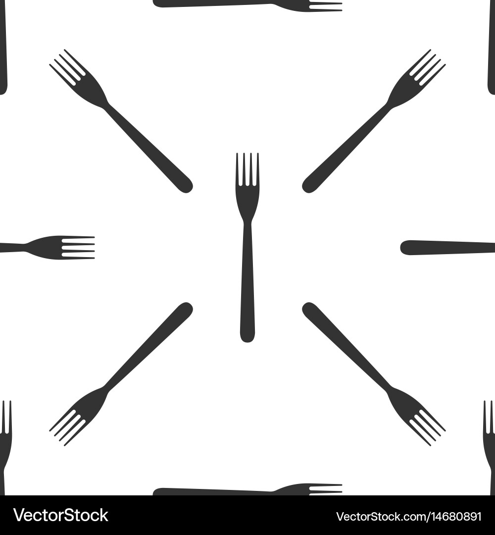Fork Icon Seamless Pattern vector image