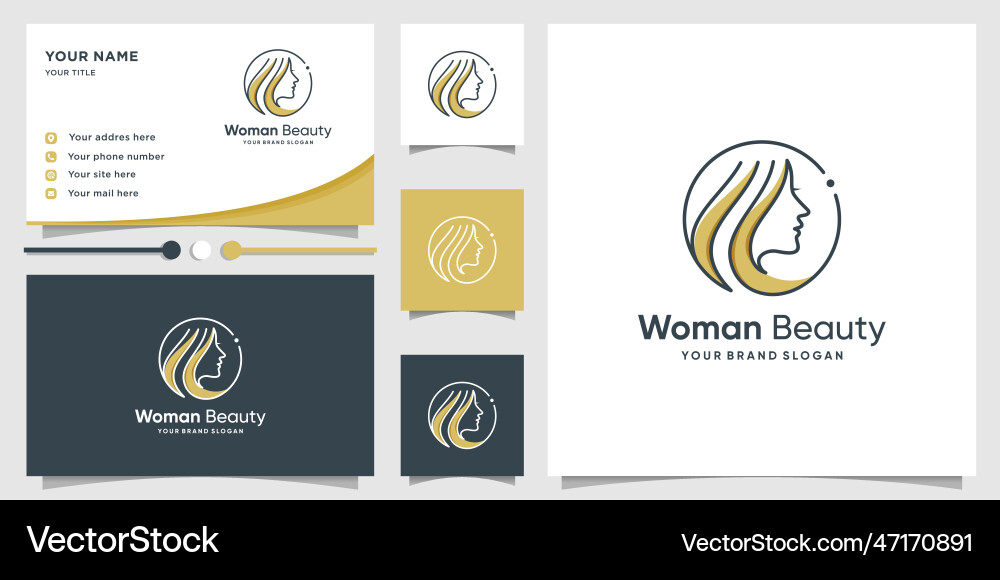 Frau Schönheits-Logo mit moderner Linie Kunst Stil Frau Schönheits-Logo mit moderner Linie Kunst Stil vektorbild