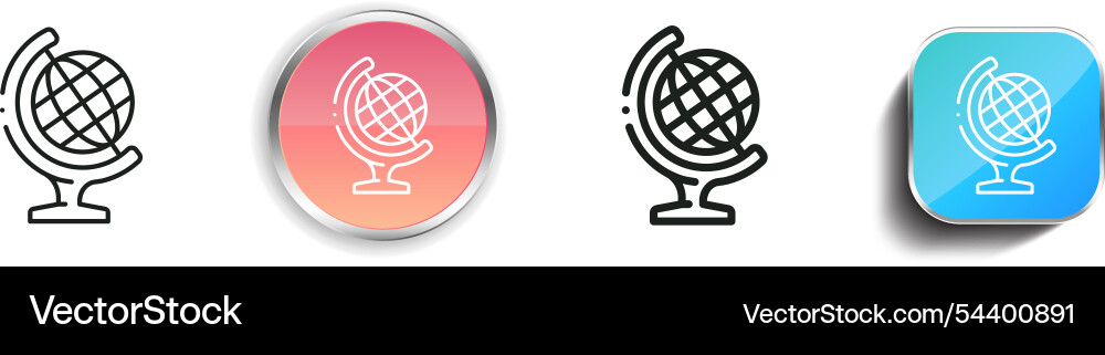 Geography icon thin linear regular and button Geography icon thin linear regular and button Vector Image