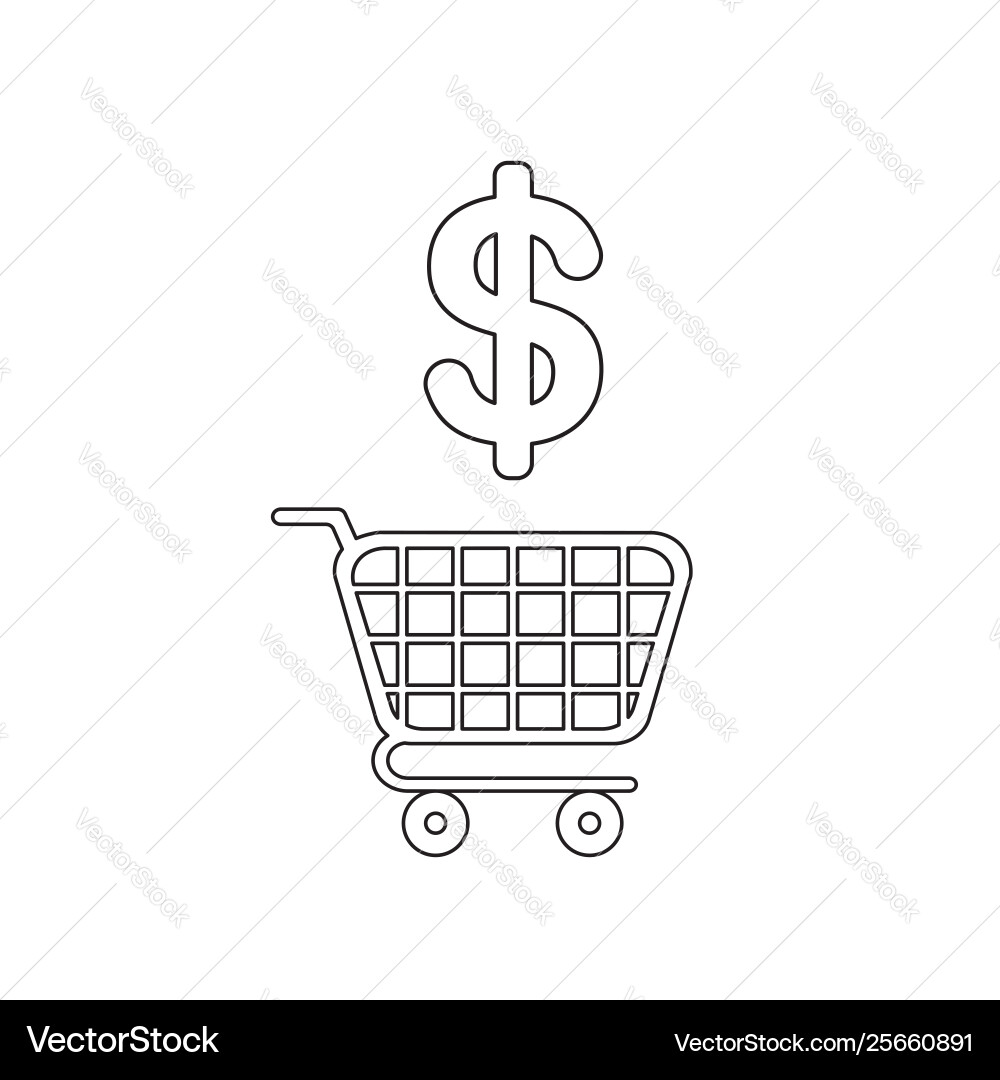 Icon Konzept Einkaufswagen mit Dollar Icon Konzept Einkaufswagen mit Dollar vektorbild