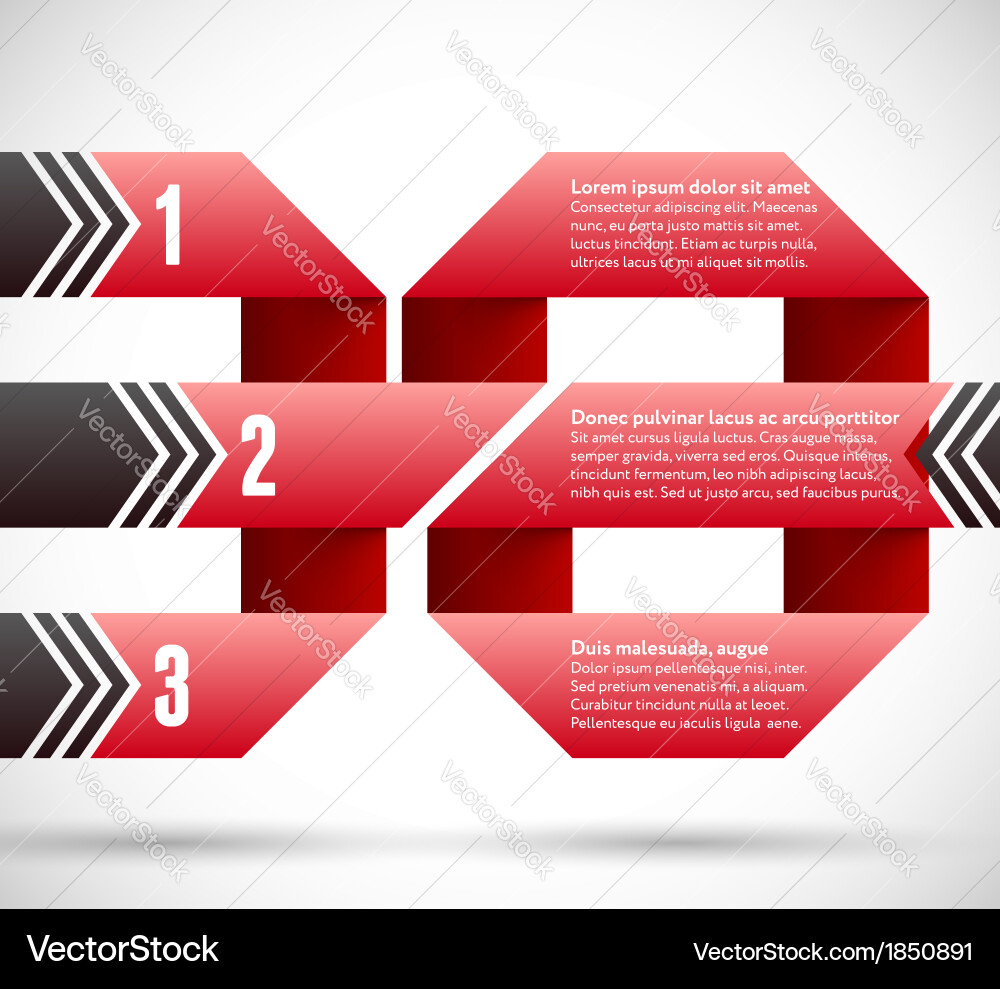 Infographic with ribbon spiral and pointers vector image